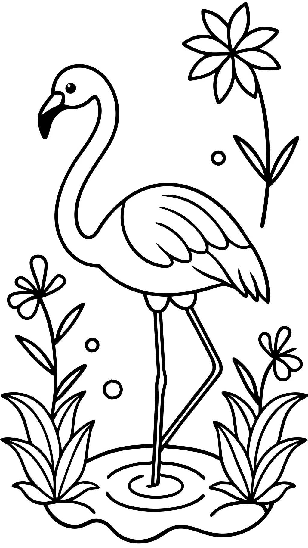 coloring page of flamingo